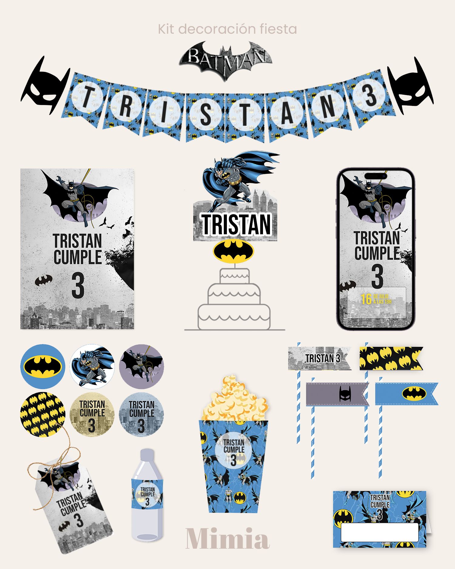 Kit de fiesta decoración imprimible para niños