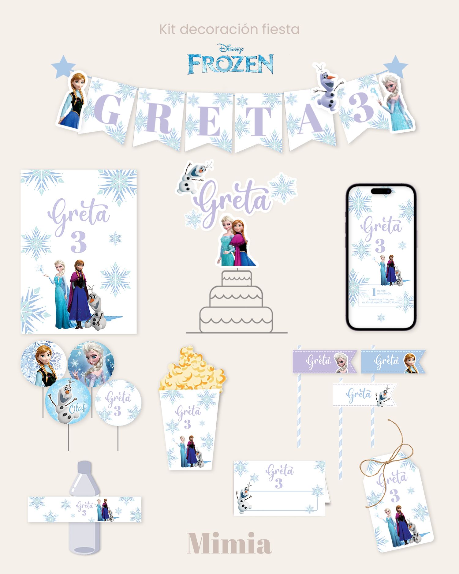 Kit de fiesta decoración imprimible para niños