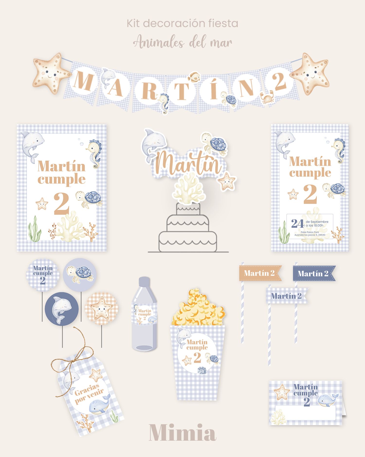 Kit de fiesta decoración imprimible para niños