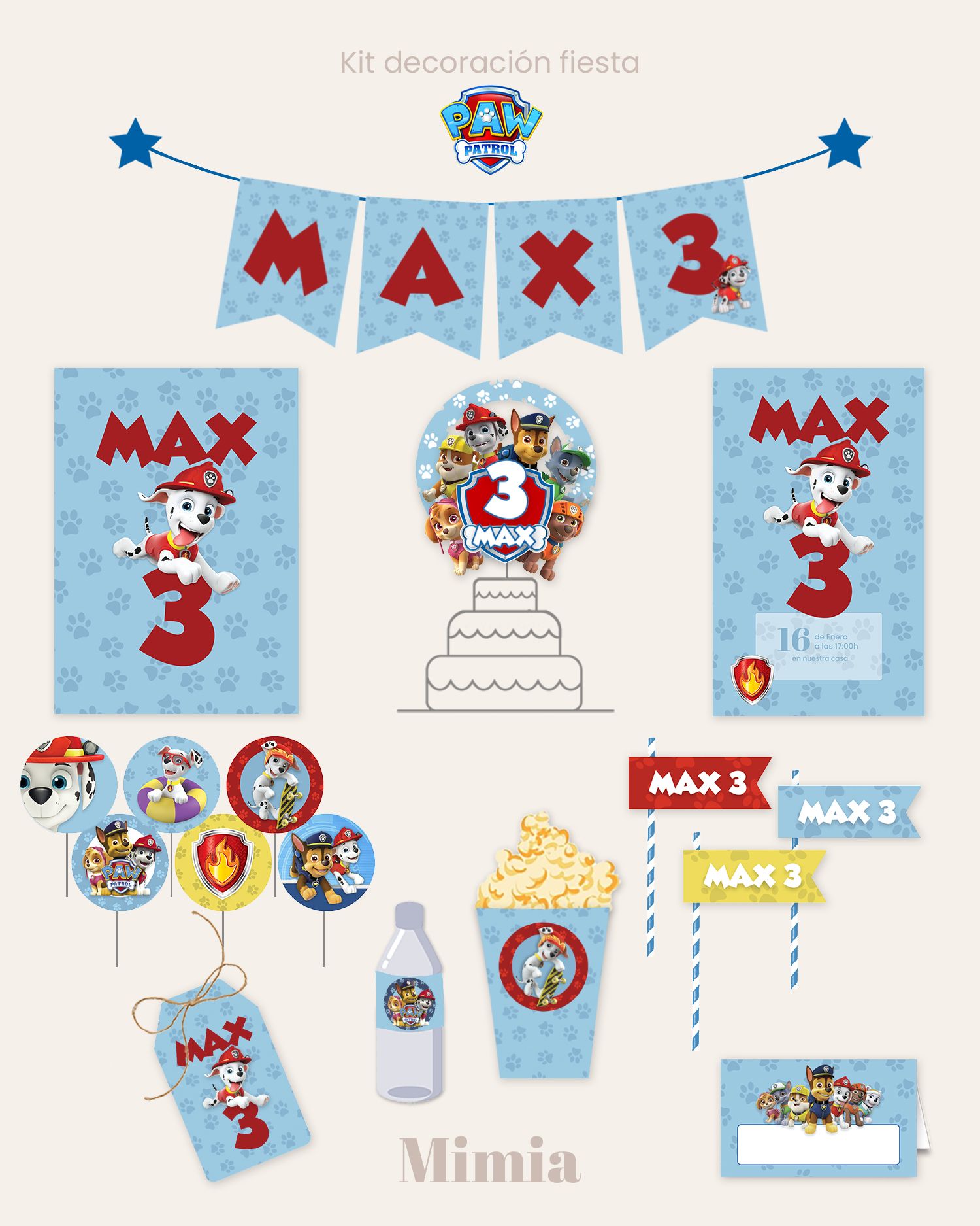 Kit de fiesta decoración para niños